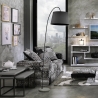 Lampe noire minimaliste avec base en ciment h210 cm Romina Black Vente