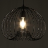 Lustre suspension moderne en métal noir avec câble réglable Ø42 Lynton B Vente