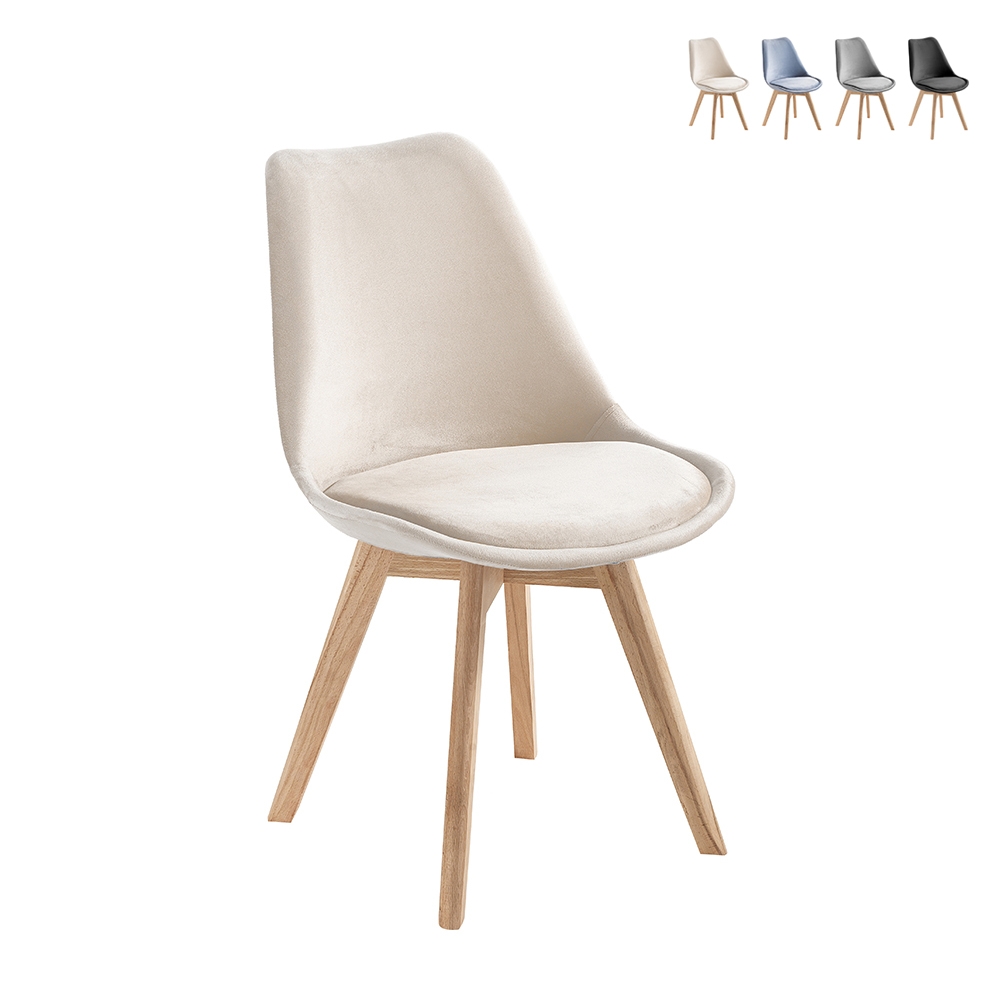 4 chaises en velours style scandinave pour salon cuisine Smart Soft Promotion 4 chaises en velours style scandinave pour salon cuisine Smart Soft Promotion