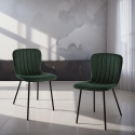 4 chaises de cuisine séjour salle à manger modernes en tissu Karya 