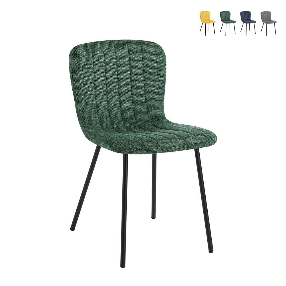 4 chaises de cuisine séjour salle à manger modernes en tissu Karya 
