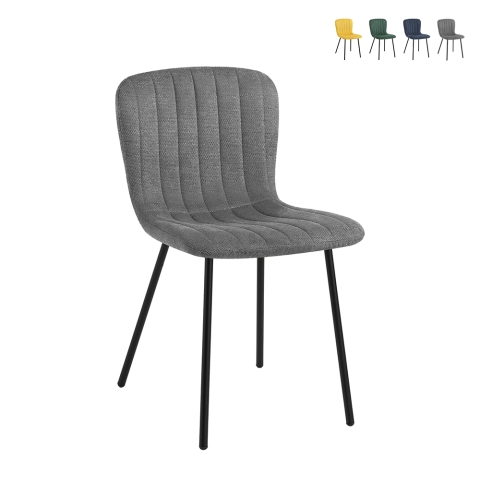 Lot de 4 chaises modernes en tissu pour cuisine, salon, salle à manger Karya Promotion