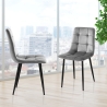 4 chaises de salon cuisine en velours effet matelassé Corfù 
