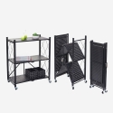 Armoire pliante à roulettes pour cuisine 3 étagères en métal Kerry M Remises