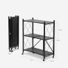 Armoire pliante à roulettes pour cuisine 3 étagères en métal Kerry M Caractéristiques