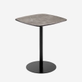 Table salle à manger bar cuisine 60x60x74cm effet marbre noir Mikee Promotion