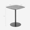 Table salle à manger bar cuisine 60x60x74cm effet marbre noir Mikee Réductions