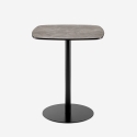 Table salle à manger bar cuisine 60x60x74cm effet marbre noir Mikee Vente