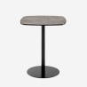 Table salle à manger bar cuisine 60x60x74cm effet marbre noir Mikee Vente