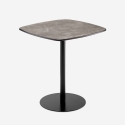 Table à manger 70x70cm cuisine restaurant effet marbre noir Mikee+ Promotion