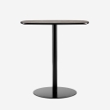 Table à manger 70x70cm cuisine restaurant effet marbre noir Mikee+ Offre