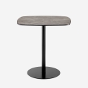 Table à manger 70x70cm cuisine restaurant effet marbre noir Mikee+ Vente