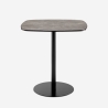 Table à manger 70x70cm cuisine restaurant effet marbre noir Mikee+ Vente