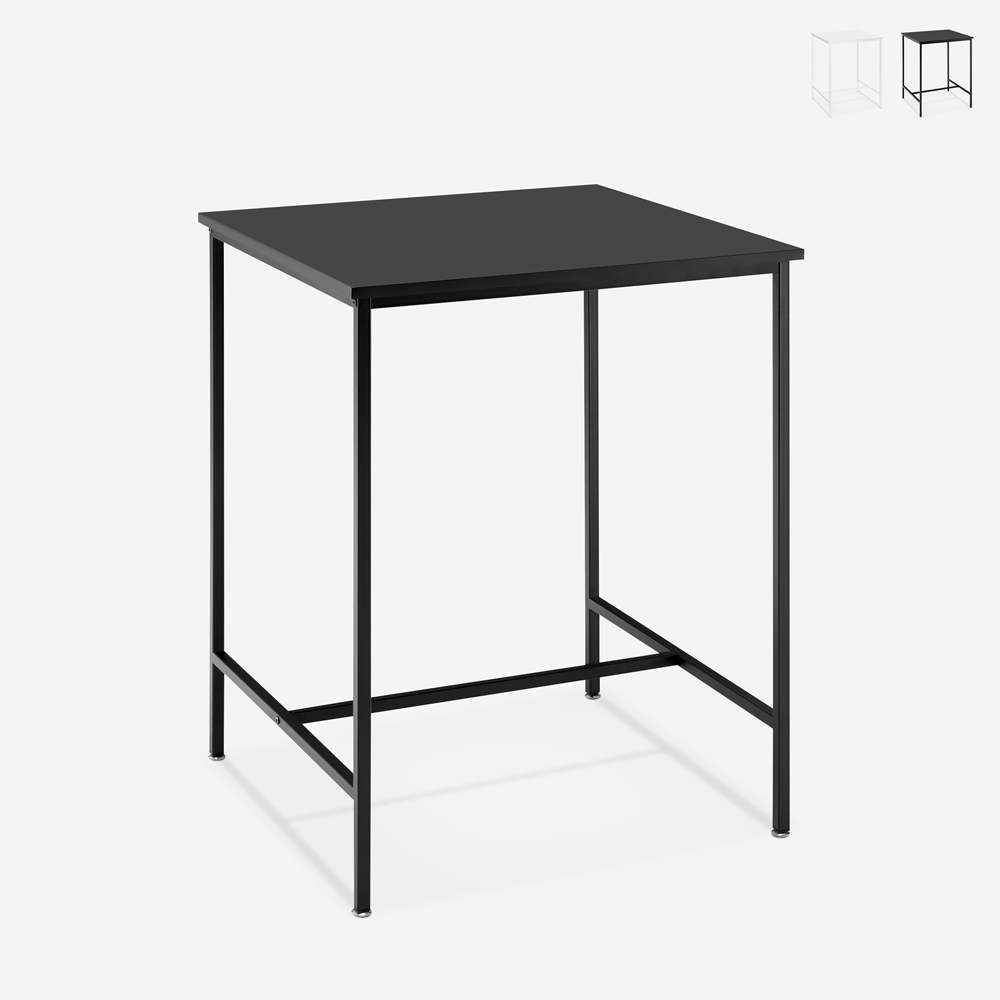 Table haute 70x70cm bar cuisine bistrot en metal blanc et noir Zakis Promotion Table haute 70x70cm bar cuisine bistrot en metal blanc et noir Zakis Promotion
