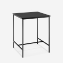 Table haute 70x70cm bar cuisine bistrot en metal blanc et noir Zakis Réductions