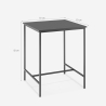 Table haute 70x70cm bar cuisine bistrot en metal blanc et noir Zakis Caractéristiques