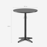 Table de bar ronde haute 70x105cm noire avec crochet pour sac Engys+ Réductions