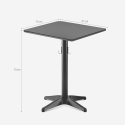 Table noire bar restaurant 70x70cm moderne avec crochet pour sac Jotor Remises