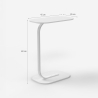 Table d'appoint blanche et noir pour canapé salon Kavet Prix