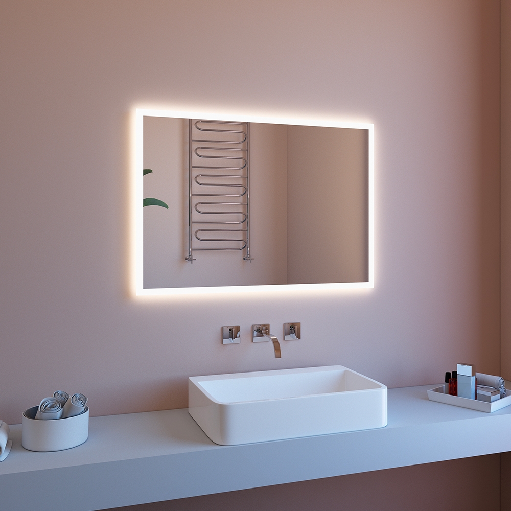 Miroir de salle de bain lumineux 80x60 LED Bluetooth ETR127-S