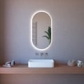 Miroir de salle de bain ovale lumière tactile bluetooth ETR117-SA Promotion