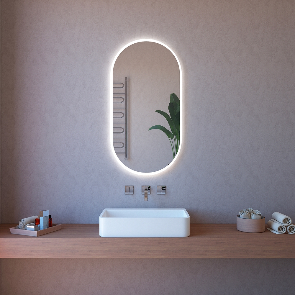 Miroir de salle de bain ovale lumière tactile bluetooth ETR117-SA