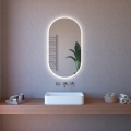 Miroir de salle de bain ovale LED rétro-éclairé anti-buée ETR117 Promotion