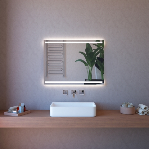 Miroir de salle de bain 100x70cm LED Bluetooth anti-buée ETR113 Promotion