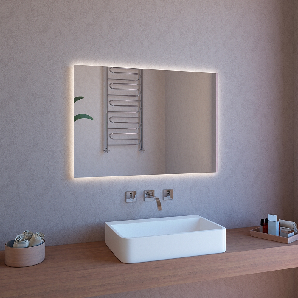 Miroir de salle de bain LED 100x70cm haut-parleurs Bluetooth ETR109 Promotion