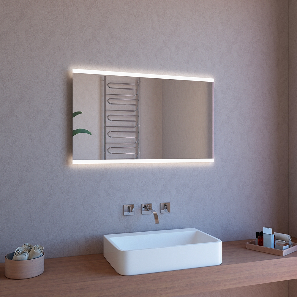 Miroir de salle de bain 120x70cm à LED rétroéclairé antibuée ETR107 Promotion Miroir de salle de bain 120x70cm à LED rétroéclairé antibuée ETR107 Promotion