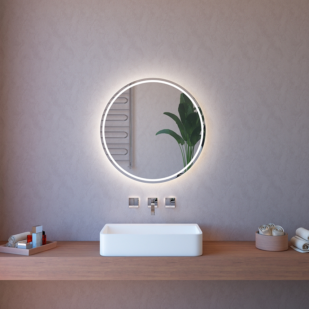 Miroir de salle de bain rond 75cm LED avec antibuée ETR103-M Promotion Miroir de salle de bain rond 75cm LED avec antibuée ETR103-M Promotion
