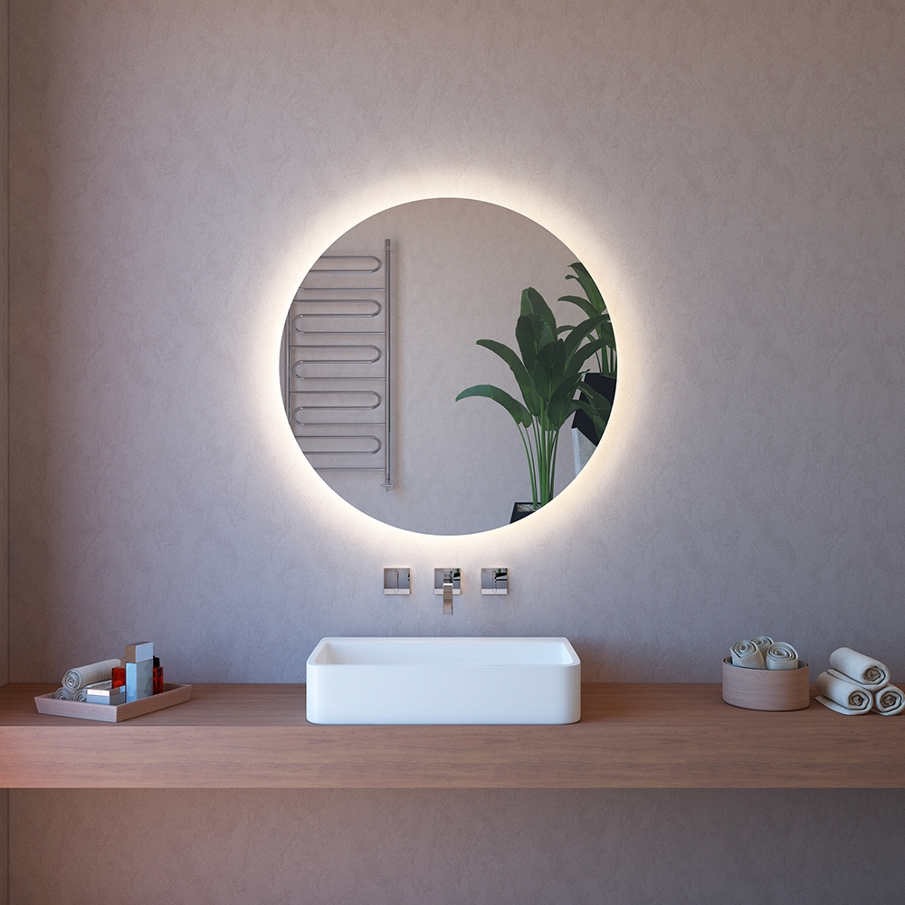 Miroir de salle de bain rond 85cm lumière et bluetooth ETR116-L