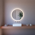 Miroir de salle de bain rétroéclairé rond 60cm anti-buée ETR116-S Promotion