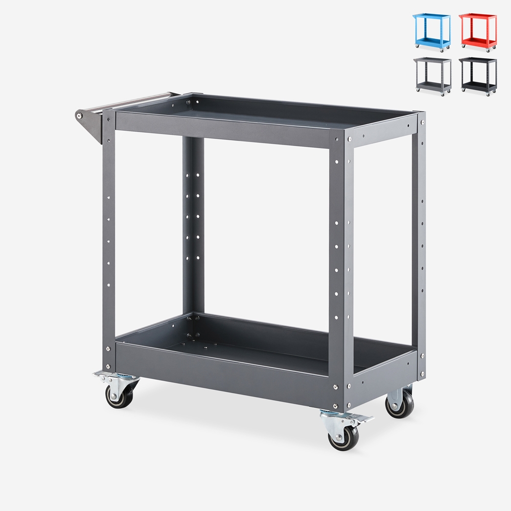 Chariot porte-outils en métal 2 étagères pour atelier garage Kerey Promotion