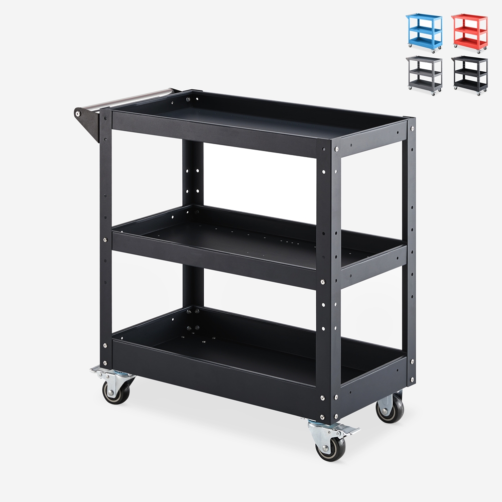 Chariot porte-outils en métal 3 étagères avec roues Kerey Plus Promotion Chariot porte-outils en métal 3 étagères avec roues Kerey Plus Promotion