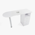 Table manucure chromée avec aspirateur et tiroirs Leopard Promotion