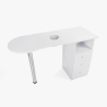 Table manucure chromée avec aspirateur et tiroirs Leopard Promotion