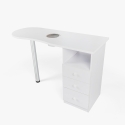 Table manucure chromée avec aspirateur et tiroirs Leopard Modèle