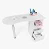 Table manucure chromée avec aspirateur et tiroirs Leopard Dimensions