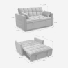 Canapé 2 places convertible assise rembourrée clic-clac gris Kilios Dimensions