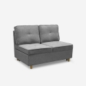 Canapé 2 places convertible gain de place en tissu gris Wanda Offre