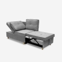 Canapé 2 places convertible gain de place en tissu gris Wanda Vente