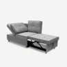 Canapé 2 places convertible gain de place en tissu gris Wanda Vente