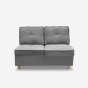 Canapé 2 places convertible gain de place en tissu gris Wanda Remises
