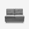 Canapé 2 places convertible gain de place en tissu gris Wanda Remises