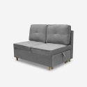 Canapé 2 places convertible gain de place en tissu gris Wanda Réductions