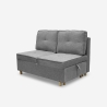 Canapé 2 places convertible gain de place en tissu gris Wanda Réductions