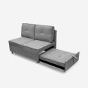 Canapé 2 places convertible gain de place en tissu gris Wanda Catalogue