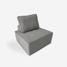 Fauteuil de salon modulaire en tissu gris Raji Promotion