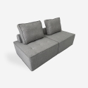 Fauteuil de salon modulaire en tissu gris Raji Remises